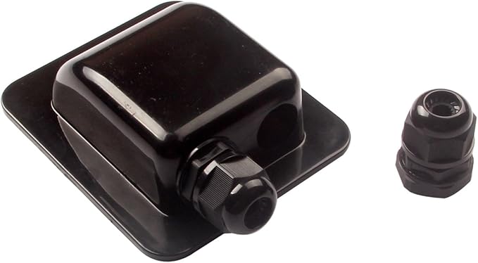 Weatherproof ABS Solar Double Cable Entry Gland,Curved Cable Connector for All Cable Types 2mm² to 6mm² for Rv, Campervan, Boat (Black)