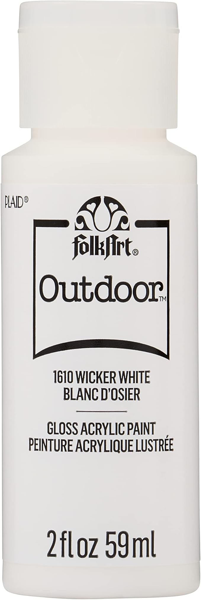 FolkArt Outdoor Acrylic Paint in Assorted Colors (2 Ounce), 1610 Wicker White