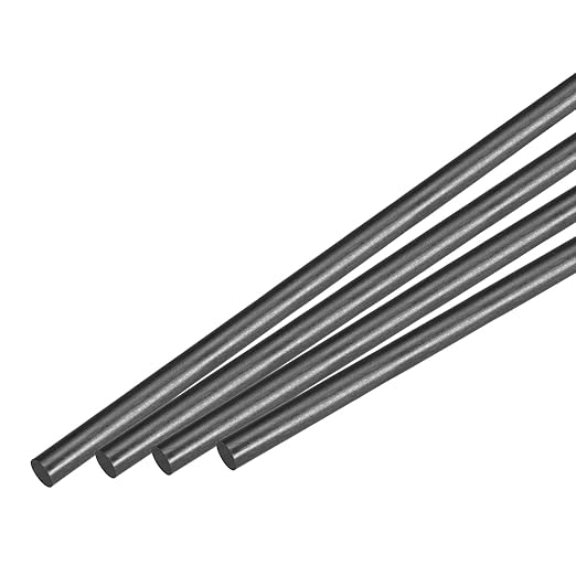 MECCANIXITY Carbon Fiber Rod, 6mm x 420mm for RC Plane DIY Tool Wing Tube Quadcopter Arm, Pack of 4