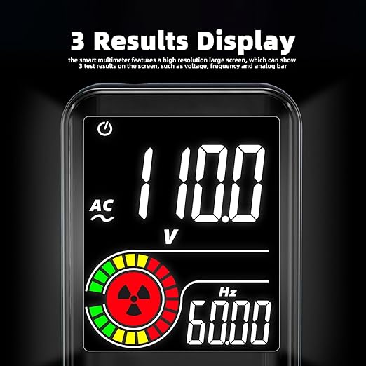BSIDE Digital Multimeter Color LCD 3 Results Display 9999 Counts Auto Range Voltmeter, Rechargeable with EMF Detector, Capacitance Ohm Hz Diode Live Check Voltage Tester