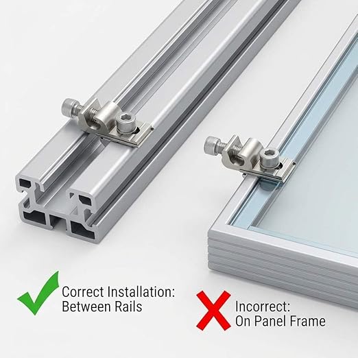QWORK Grounding Lug 6.7mm – Aluminium Alloy Rail Connector for Solar Roof, Ground Mount & Carport Systems
