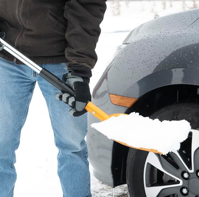 True Temper 3-in-1 Emergency Shovel for Car or Truck, Foldable with Ice Scraper, Ice Brush, Compact Storage for Vehicle or Hiking, Use in Snow, Dirt, Ice, or Gravel