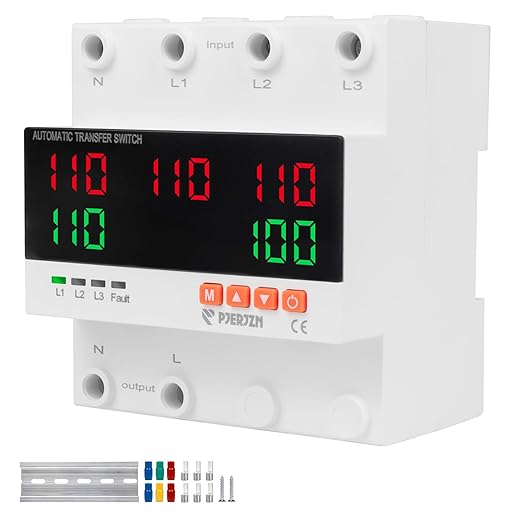 Automatic Transfer Switch 120V 240V 100Amp Transferencia Automática Adjustable Overcurrent Overvoltage Undervoltage Protection Voltage Cutoff for Power Generator Inverter RV(4P 100A)