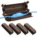 QUOBAS 5 Pack Outdoor Electrical Box, Waterproof Extension Cord Cover，Weatherproof Connection Box with Sealing Gasket for Outlets, Plugs, Christmas Lights & Power Tools, Brown