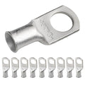 SELTERM 10pcs 2 AWG-1/2" Stud Tinned Copper Wire Lugs, Heavy Duty Battery Cable Ends,2 Gauge Ring Terminals, UL Battery Lugs Marine Grade Copper Eyelets Electrical Battery Terminal Connectors