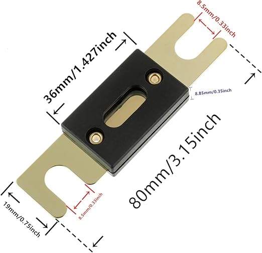 BOJACK 0/2/4 Gauge ANL Fuse Holder and 40 Amp ANL Fuses for 0 2 4 8 Gauge AWG Fuse Block, Automotive Fuse Box (Pack of 2)