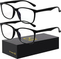 Blue-Light Blocking Glasses Computer Reading/Gaming/TV/Phones Glasses Fashion Anti Eyestrain Glasses for Women Men（A3 2 * Black）