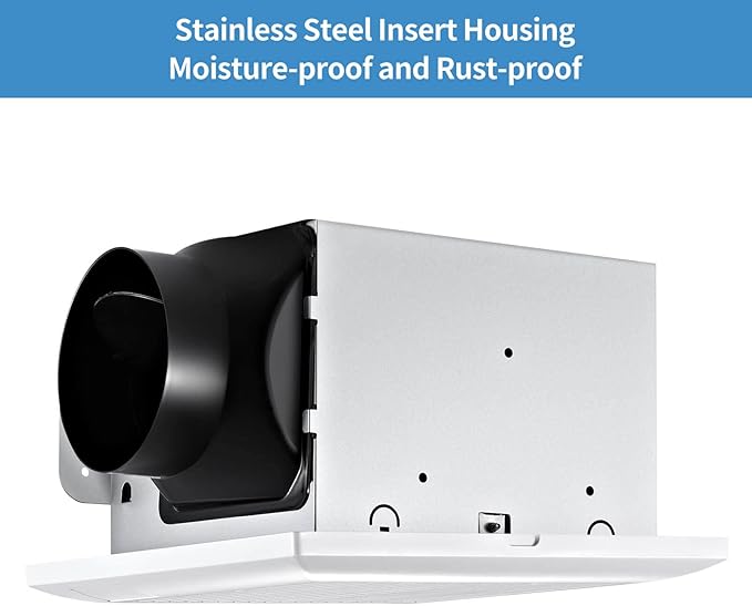 Bathroom Exhaust Fan 110 CFM Very Quiet with Matel Housing, Ceiling Mount Ventilation Fan Large Air-flow Capacity, Energy-Saving Household Bath Vent Extractor, White Plastic Grille