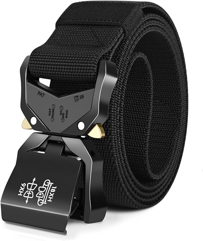 Tactical Belt for Men and Women, Military Work Belt Nylon with Quick-Release Buckle, Gift with Molle Pouch & Clip