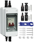 Solar DC Disconnect Switch 40 Amp 500V DC Miniature Circuit Breaker with IP65 Waterproof Box for Outdoor PV Stystem, Rv and Solar Panel