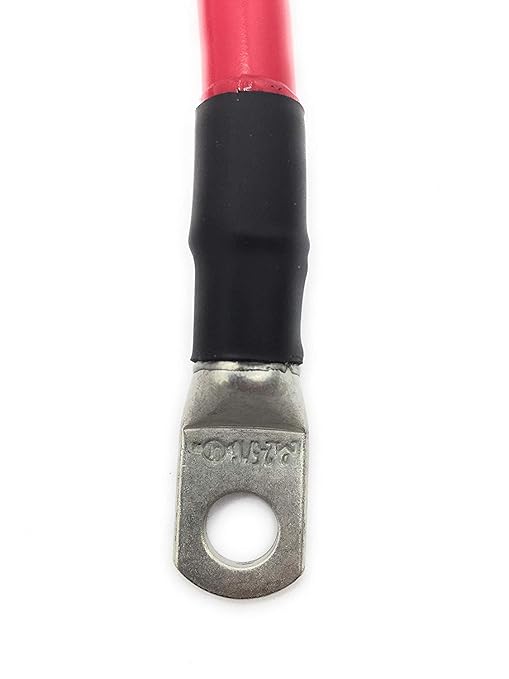 End Game 2 AWG Gauge Marine Grade Battery Cables, Made in USA, Fully Assembled with Heavy Duty Tinned Lugs, 1ft-15ft Lengths Available (Single Red, 3ft - 5/16” Lugs)