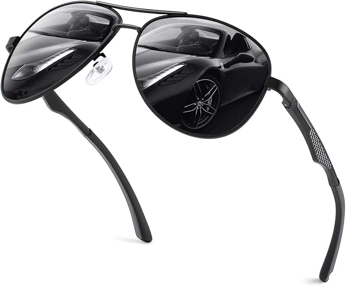 GQUEEN Classic Military Style Pilot Polarized Sunglasses Spring Hinges Al-Mg for mens womens MOS1