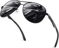 GQUEEN Classic Military Style Pilot Polarized Sunglasses Spring Hinges Al-Mg for mens womens MOS1