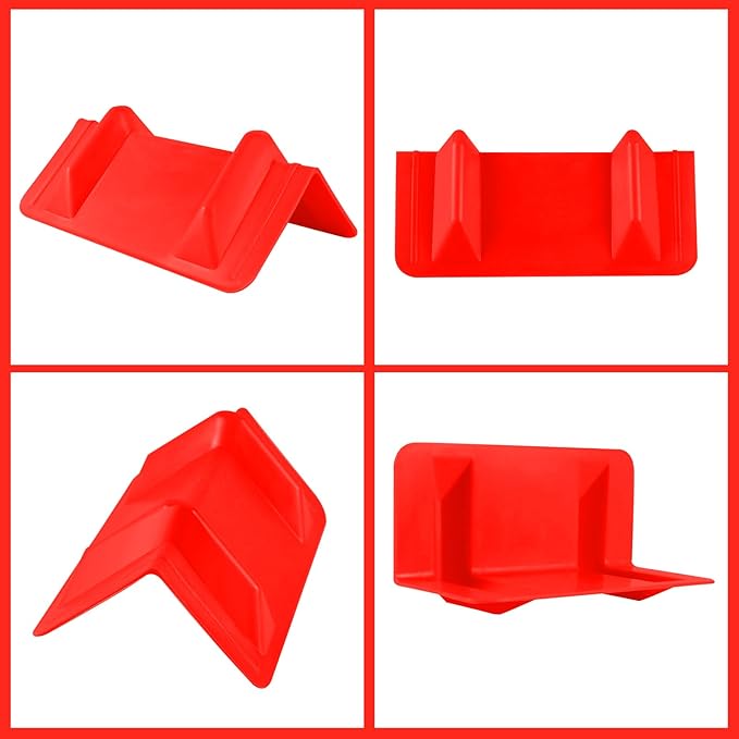 24 Pack Flatbed Edge Corner Protector for Cargo Shipping, Plastic Ratchet Strap Protectors for Tie Downs, Corner Guards for Straps Red