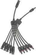 Solar Panel Connector 5 to 1 Solar Y Branch Solar Panel Splitter 5 Way Solar Panel Parallel Connectors Solar Adapter Cable Plug Pair for Solar System Panel(1 Pair 5 to 1)