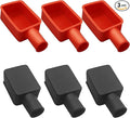 6Pcs Battery Terminal Cover, Battery Terminal Protector, Car Insulating Battery Cover, Soft Rubber Positive and Negative Poles Stud Covers Connector Top Post Cap for Car Motorcycle Truck (Red/Black)