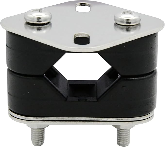 Vinland Marine Nylon Boat Rail Mount Brackets Fit 7/8" ~ 1" Tube Stainless Steel Mount Plate, Boat Navigation Accessories, Pontoon Rail Mount, Boat tubing Accessories, Boat Grill mounting Cleat