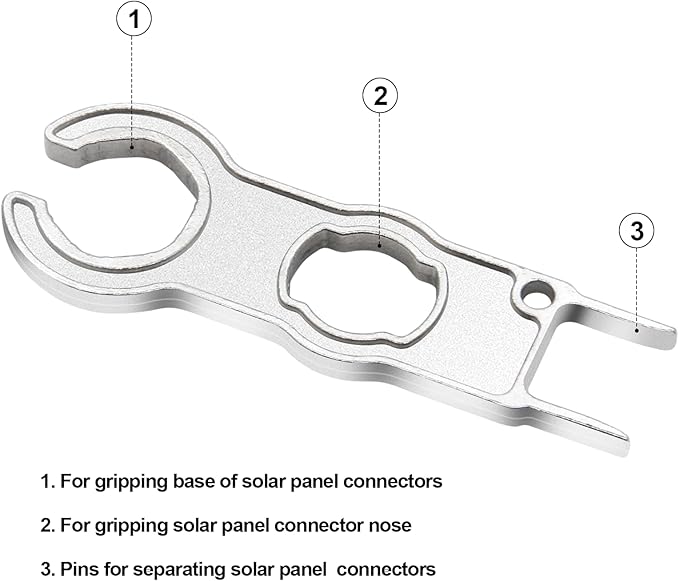 1 Pair Solar Spanner Wrench for MC4 Connectors, Solar Connector Tool Assembly Spanners Wrenches, Solar Panel Connector Tool, Solar PV Disconnect removal Tools