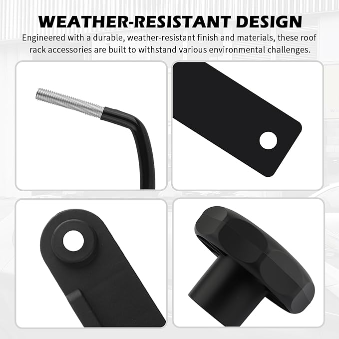 4PCS U-Bolt Roof Rack Mounting Brackets,Durable Roof Rack Clamps Kit with Straps & Nuts Provide Firm Fixation for Roofs Box,Professional Car Accessories Roofs Racks Brackets