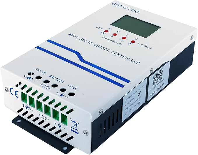60A Solar Charge Controller MPPT 12V 24V 36V 48V Controller 60amp Solar Charge Regulator MPPT 160V w/LCD Display Work with AGM, Gel, Flooded and Lithium