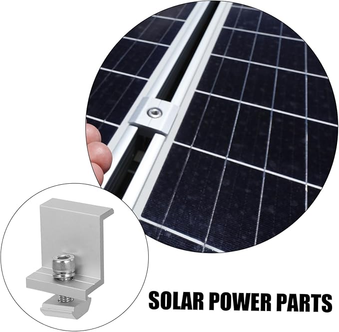 UPKOCH 12Pcs Outdoor Solar Panel Fixed Buckles Durable Metal Solar Panel Rack Clips for Easy Installation Reliable Support and Longevity Various Environments