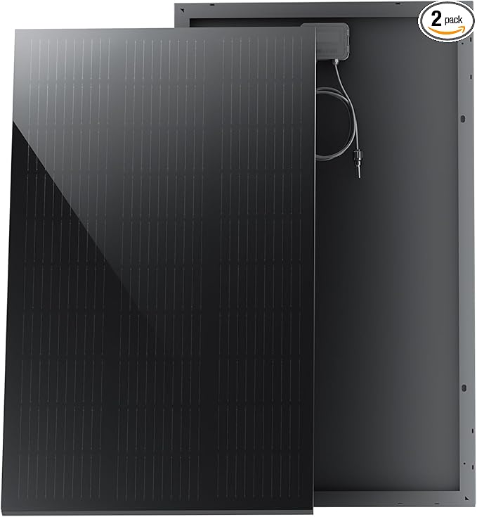 STAR 200 Watt Solar Panel, 2PCS 100W 12/24V Solar Panels with Full-Screen Design & Maintenance-Free, 25% High-Efficiency Monocrystalline, Reliable Power for RV, Marine, Roof, Home, and Off-Grid