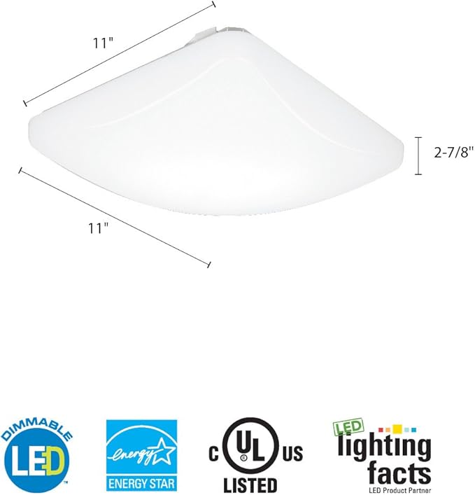 Lithonia Lighting FMLSL 11 14840 M4 Contractor Select Square 11-Inch LED Flush Mount Light White