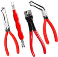 Electrical Connector Disconnect Tool Set – Straight & 60° Angled Automotive Pliers, Double-Ended Separator Tool & Clic/Clic-R Collar Hose Clamp Pliers for Wiring Harness & Sensor Removal