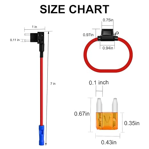 MuHize Mini Inline Fuse Holder 5 Pack, 12AWG Fuses Holders, Automotive Add-a-Circuit Fuse Taps with 120 Pack Fuses(2A/3A/5A/7.5A/10A/15A/20A/25A/30A/35A) for Car RV Camper