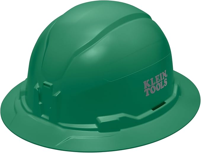 Klein Tools Hard Hat, Non-Vented Full Brim Style, Padded, Self-Wicking Odor-Resistant Sweatband, Tested up to 20kV