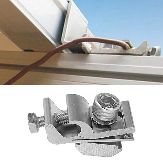 10Pcs Solar Mounting System Grounding Clip Lug Bracket Clamps Photovoltaic Support Parts