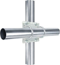 Antenna Mast Clamp Cross-Over Bracket Kit with U Bolts for 1"-2" OD Poles, Heavy Duty Mounting Hardware for MINO Yagi TV Antennas, Security Camera, Weather Station