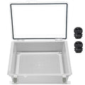 Zulkit Junction Box IP67 Waterproof Electrical Box Hinged Clear Cover Stainless Steel Latch Plastic Enclosure for Project w Mounting Plate Wall Bracket and 2 Cable Gland 13.8"x9.8"x5.9"/350x250x150mm