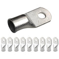 SELTERM 10pcs 4/0 AWG-3/8" Stud Tinned Copper Wire Lugs, Heavy Duty Battery Cable Ends,0000 Gauge Ring Terminals, UL Battery Lugs Marine Grade Copper Eyelets Electrical Battery Terminal Connectors