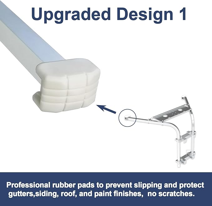 Extension Ladder Stabilizer for Roof Gutter,Ladder Standoff Stabilizer, Heavy Duty Steel Wing Span/Wall with Non-Slip Rubber Bottom Pad