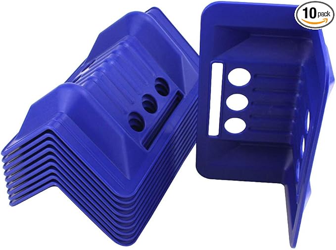 JUCHEN Flatbed Edge Protector, Edge Corner Tie Down Protector, Flatbed Accessories Plastic Protector, Protects Cargo Edges from Wear and Tear, High-Density Polyethylene, Blue, 10 Packs
