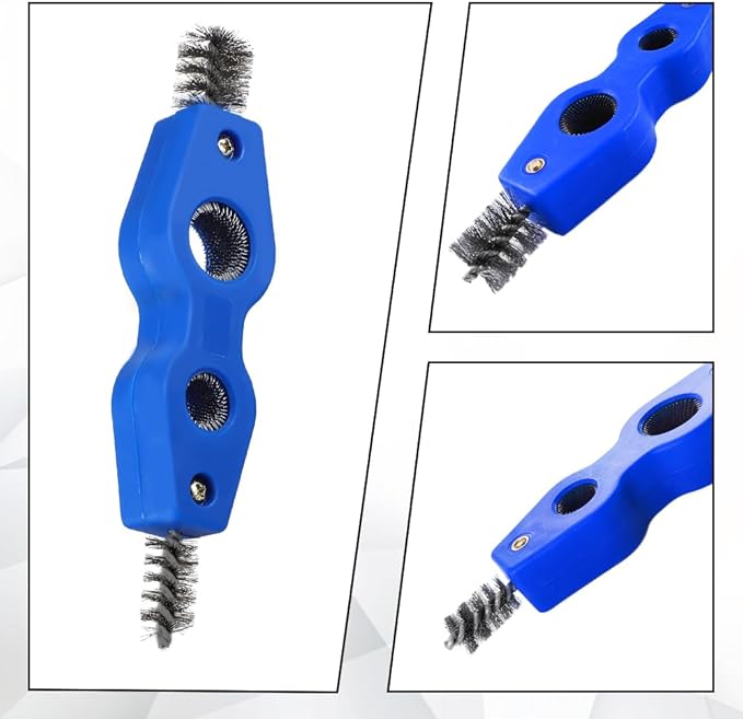 4 in 1 Car Battery Cleaning Brush, Car Battery Terminal Cleaner, Anti-Rust Auto Battery Cleaner with Steel Wire, Battery Cleaner Tool Car Accessories for Cleaning Auto Battery Post (Blue)