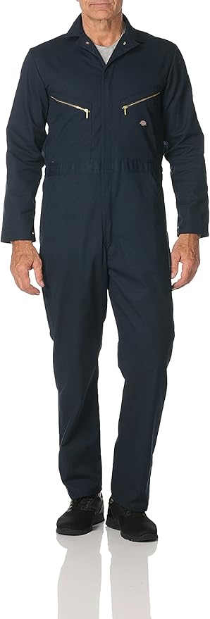 Dickies Men’s Deluxe Long Sleeve Coveralls – 7.5 oz Twill Mechanic Jumpsuit with Zipper Front Industrial Uniform Fit
