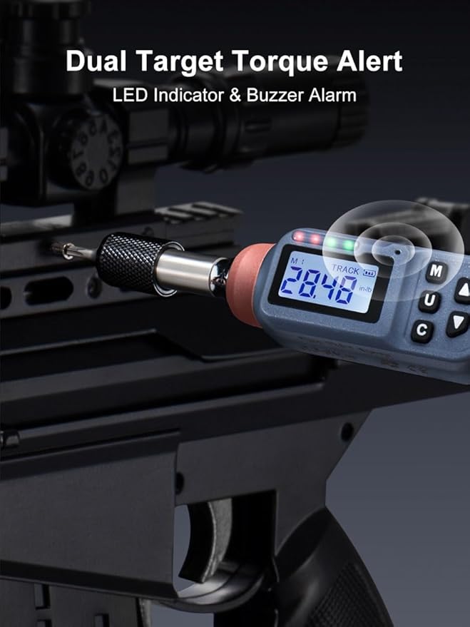 GROWNEER Digital Torque Screwdriver, 2.66-53.1 In-lbs/0.3-6 Nm, 1/4'' Drive Inch Pound Torque Screwdriver Electrician with Buzzer & LED Indicator, 27 In 1 Torque Wrench Screwdriver Set