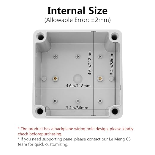 LeMotech Junction Box IP67 Waterproof Dustproof ABS Plastic Project Box for Electrical Outdoor Enclosure Gray 4.9 x 4.9 x 3 inch (125 x 125 x 75 mm),2 Pack