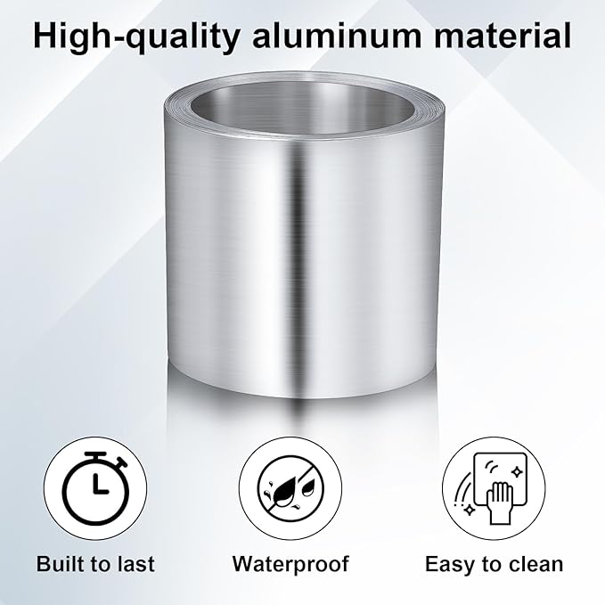 Ripeng 50 Feet 6'' x 50' x 0.011'' Aluminum Flashing Roll Roof Flashing for Roof and Garden Preventing Roofing Stains Strip for Moss and Mildew Prevention (1 Roll)