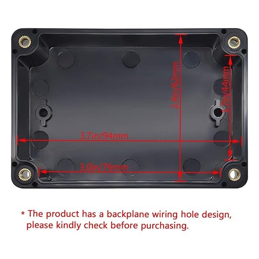 LeMotech Junction Box IP65 Waterproof Project Box Dustproof ABS Plastic Electrical Boxes Universal Enclosure for Electronic Black 3.93x 2.68x 1.97 inch (100 x 68 x 50 mm)(Pack of 1)