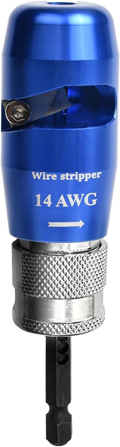 ANGELSWORD 14 AWG Wire Stripper for Drill, Wire Stripping Tool, Professional Electrician Tool, The Perfect Companion for Power Drill