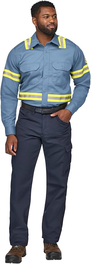 Bulwark FR Men's Midweight Fr Enhanced Visibility Uniform Shirt