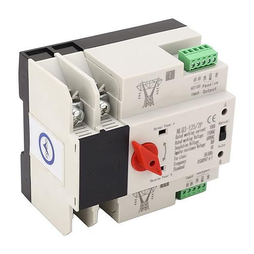 2P ATS Automatic Transfer Switch Din Rail Mounted Power Generator Changeover Switch Electrical Selector Switches AC110V 100A