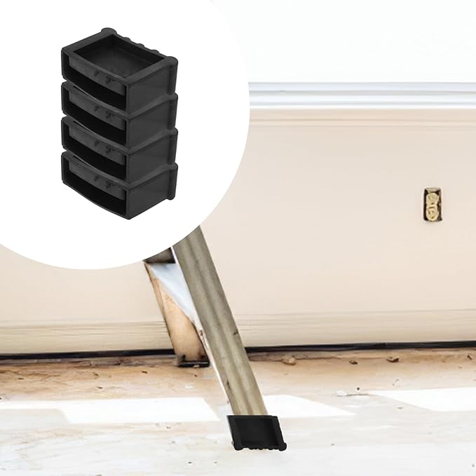 Operitacx 4Pcs Ladder Feet Covers, Rubber Non-Skid Ladder Feet Pads
