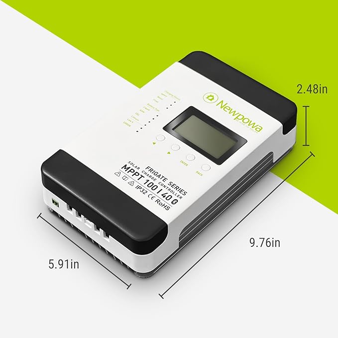 Newpowa 40A MPPT Solar Charge Controller, 12V/24V DC Input, Max Input Power 520/1040W