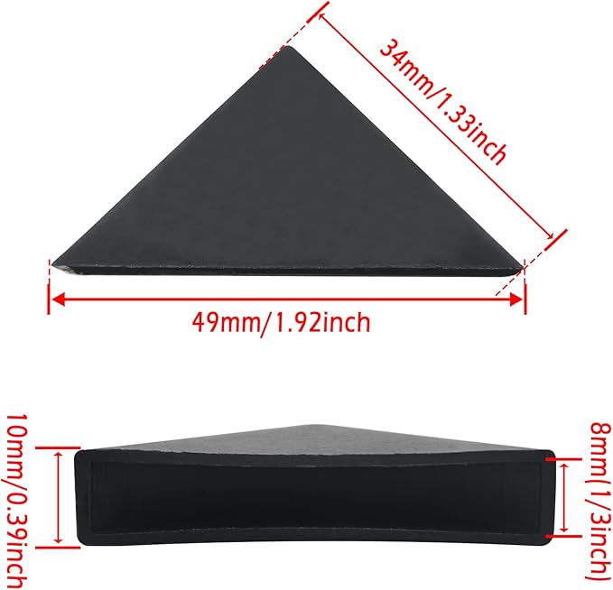 8mm(1/3inch) Black Triangle Shape Plastic Glass Corner Protector,Anti-Collision Right-Angle Plastic Corner Guard for Furniture,Wood Planks,Picture Frame, Painting, Shipping, Packing(40pcs)