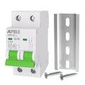 APIELE Miniature Circuit Breakers DC 12-110V, 25Amp 2Poles Circuit Breaker for Solar Photovoltaic Systems, Battery Power Systems, DIN Rail Mount DC Disconnect Switch (2P-25A)