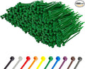GTSE 6 Inch Green Zip Ties, 1,000 Bulk Pack, 40lb Strength, UV Resistant Strong Nylon Cable Ties, Self-Locking 6" Tie Wraps